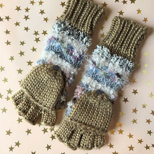 Steve Madden Crochet Open Finger Mittens